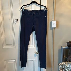 AG blue corduroy skinny jegging, size 31R
